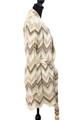 Chevron Sweater Cardigan with Tie As Seen on Hallmark - Size S