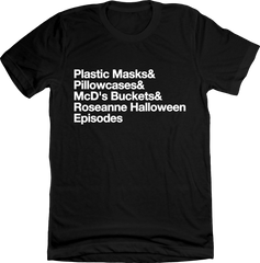80s Halloween List Black T-shirt Dressing Festive