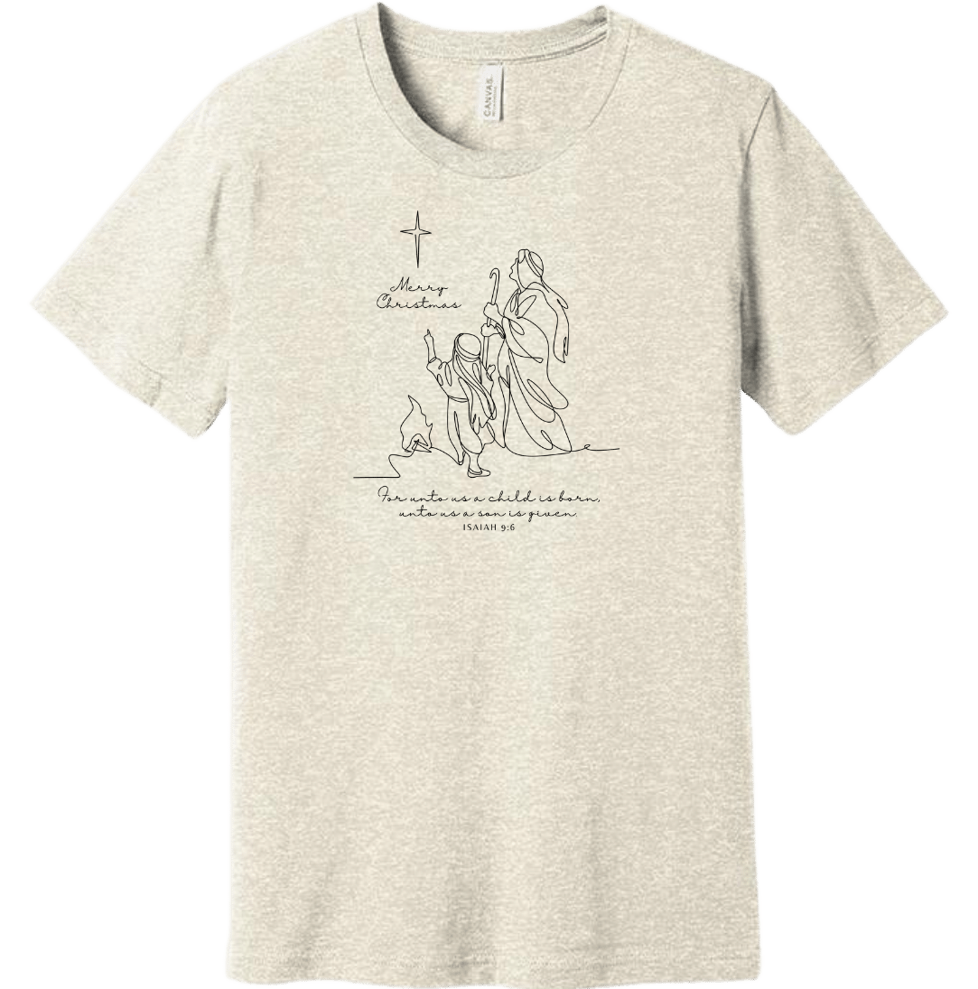 A Child is Born Dressing Festive oatmeal T-shirt