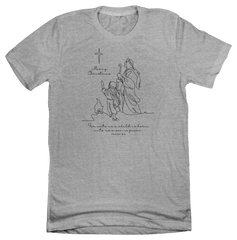 A Child is Born Dressing Festive grey T-shirt