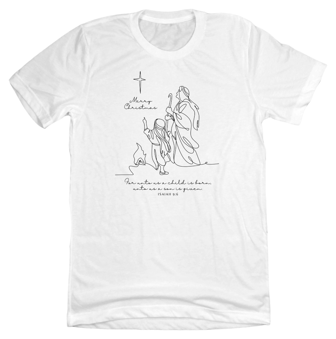 A Child is Born Dressing Festive white T-shirt