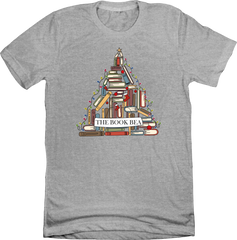 The Book Bea Christmas Tree dressing festive grey T-shirt