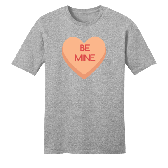 Be Mine Candy Heart T-shirt grey Dressing Festive