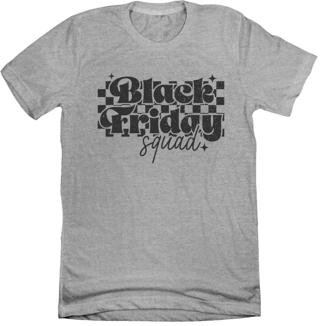 Black Friday Squad Black Text T-shirt Grey Dressing Festive