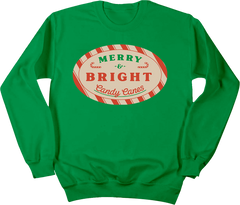 Merry and Bright Candy Canes Dressing Festive green crew