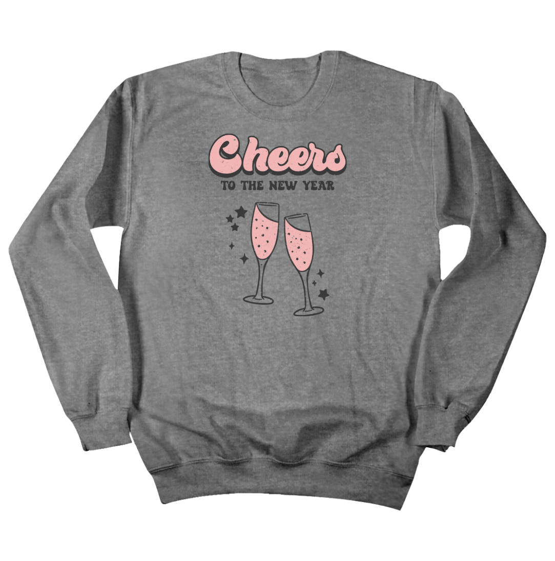 Cheers to New Years Dressing Festive crewneck grey