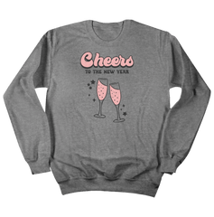 Cheers to New Years Dressing Festive crewneck grey