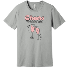 Cheers to New Years Dressing Festive silver T-shirt