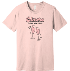 Cheers to New Years Dressing Festive Pink T-shirt