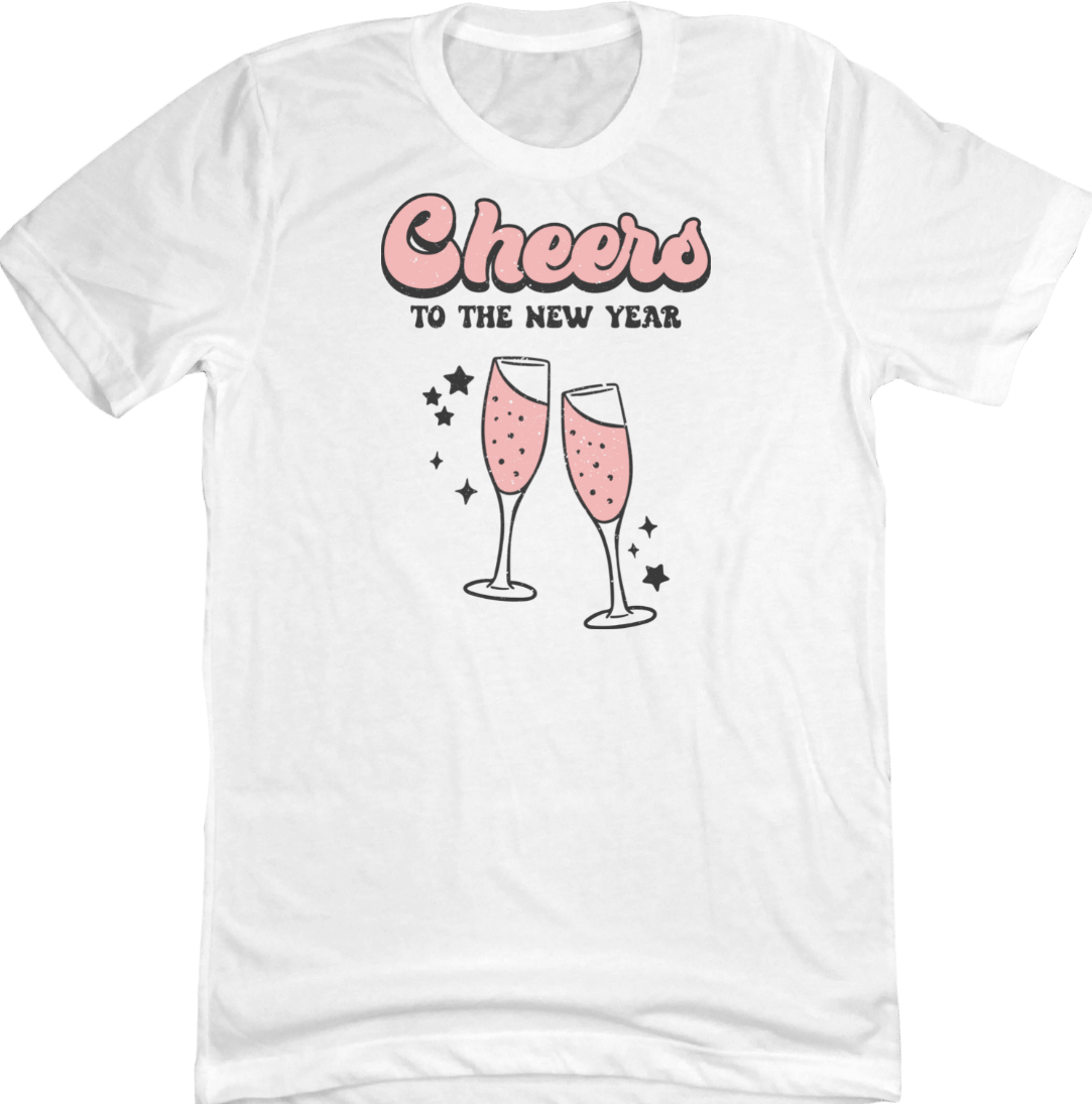 Cheers to New Years Dressing Festive white T-shirt