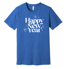 Happy New Year White Text Dressing Festive blue T-shirt