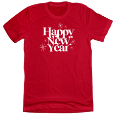 Happy New Year White Text Dressing Festive red T-shirt
