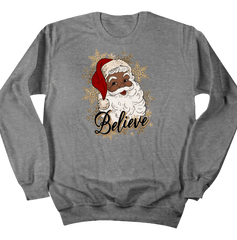 Santa Believe Dressing Festive grey crewneck