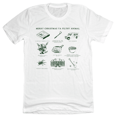 Home Alone Sketch Dressing Festive white T-shirt