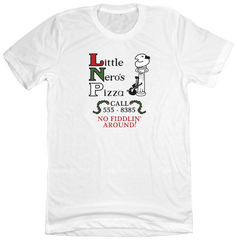 Little Nero's Pizza white T-shirt Dressing Festive