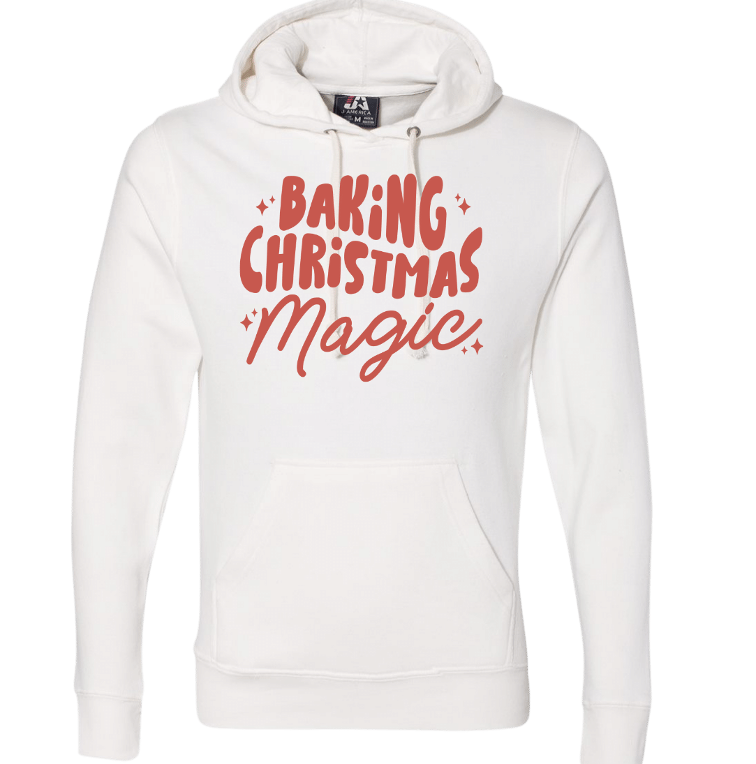 Baking Christmas Magic Dressing Festive white hoodie