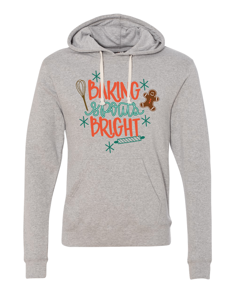 Baking Spirits Bright Gingerbread Dressing Festive Grey Hoodie