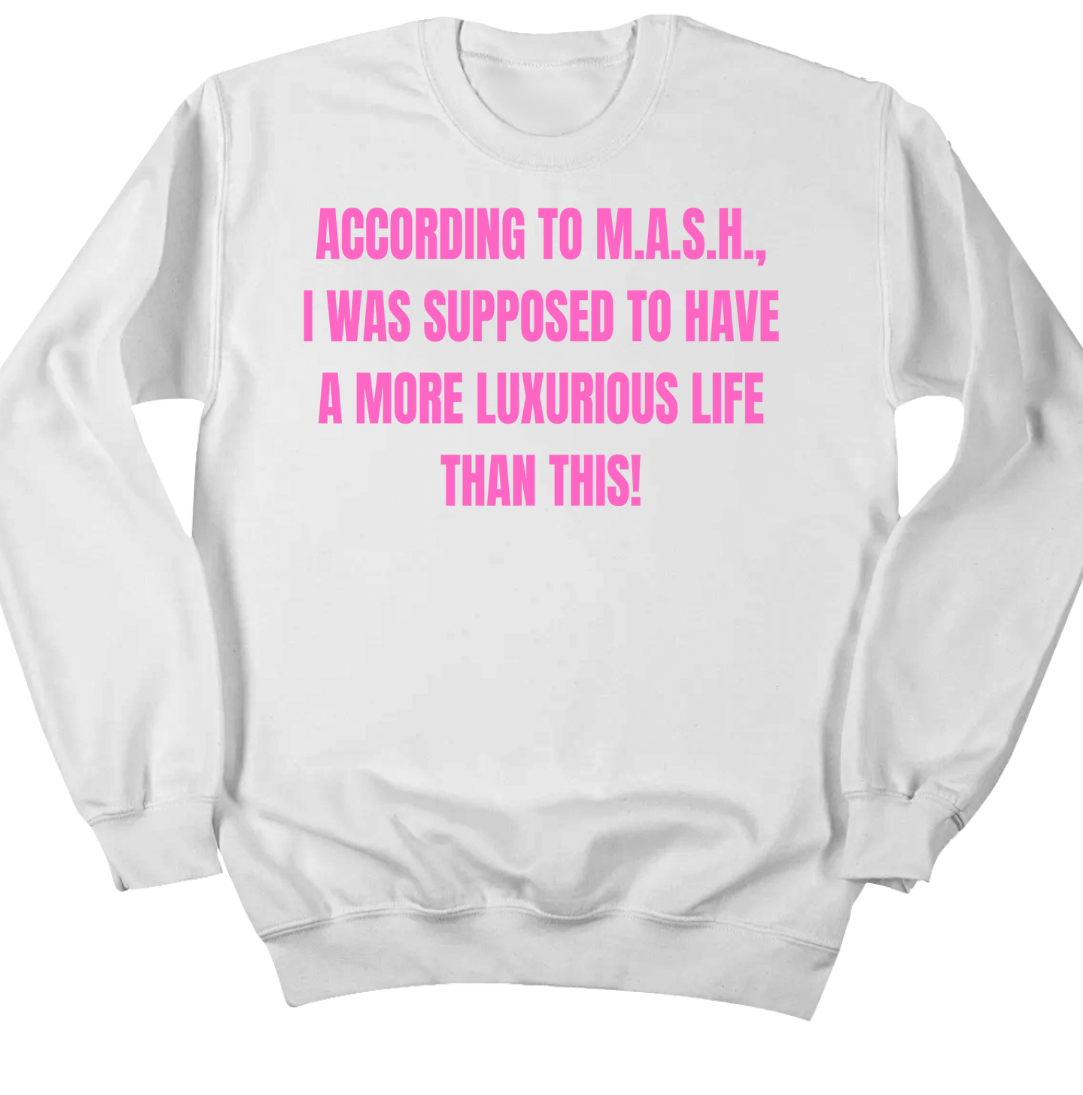 According to MASH Dressing Festive white crewneck