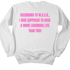 According to MASH Dressing Festive white crewneck
