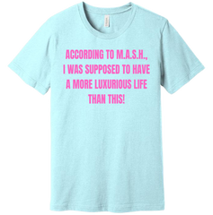 According to MASH Dressing Festive Light Blue T-shirt