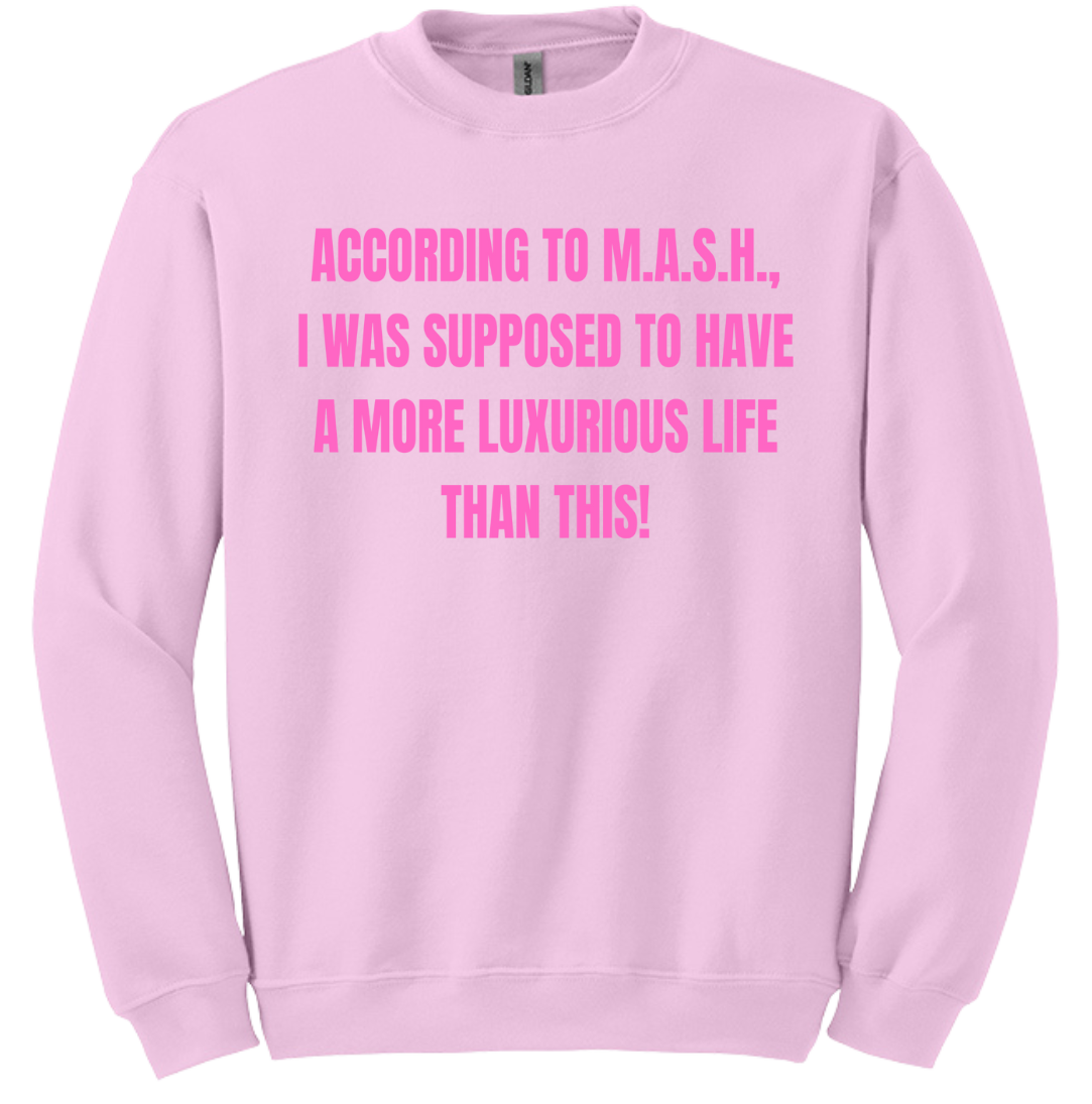 According to MASH Dressing Festive pink crewneck