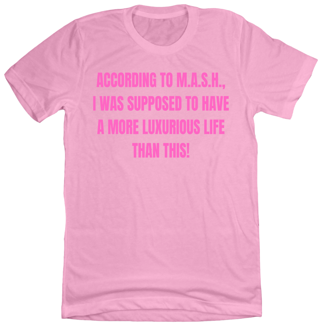 According to MASH Dressing Festive Pink T-shirt