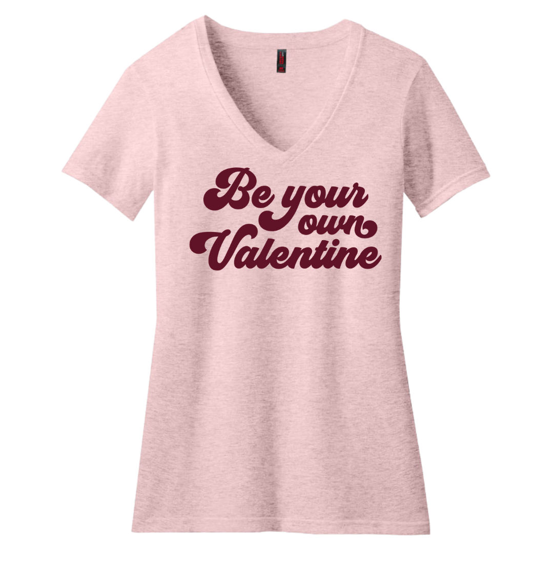 Be Your Own Valentine lavender V-neck