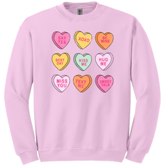 Conversation Hearts Dressing Festive pink crewneck