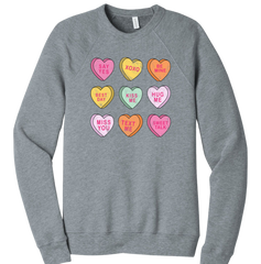 Conversation Hearts Dressing Festive grey Crewneck