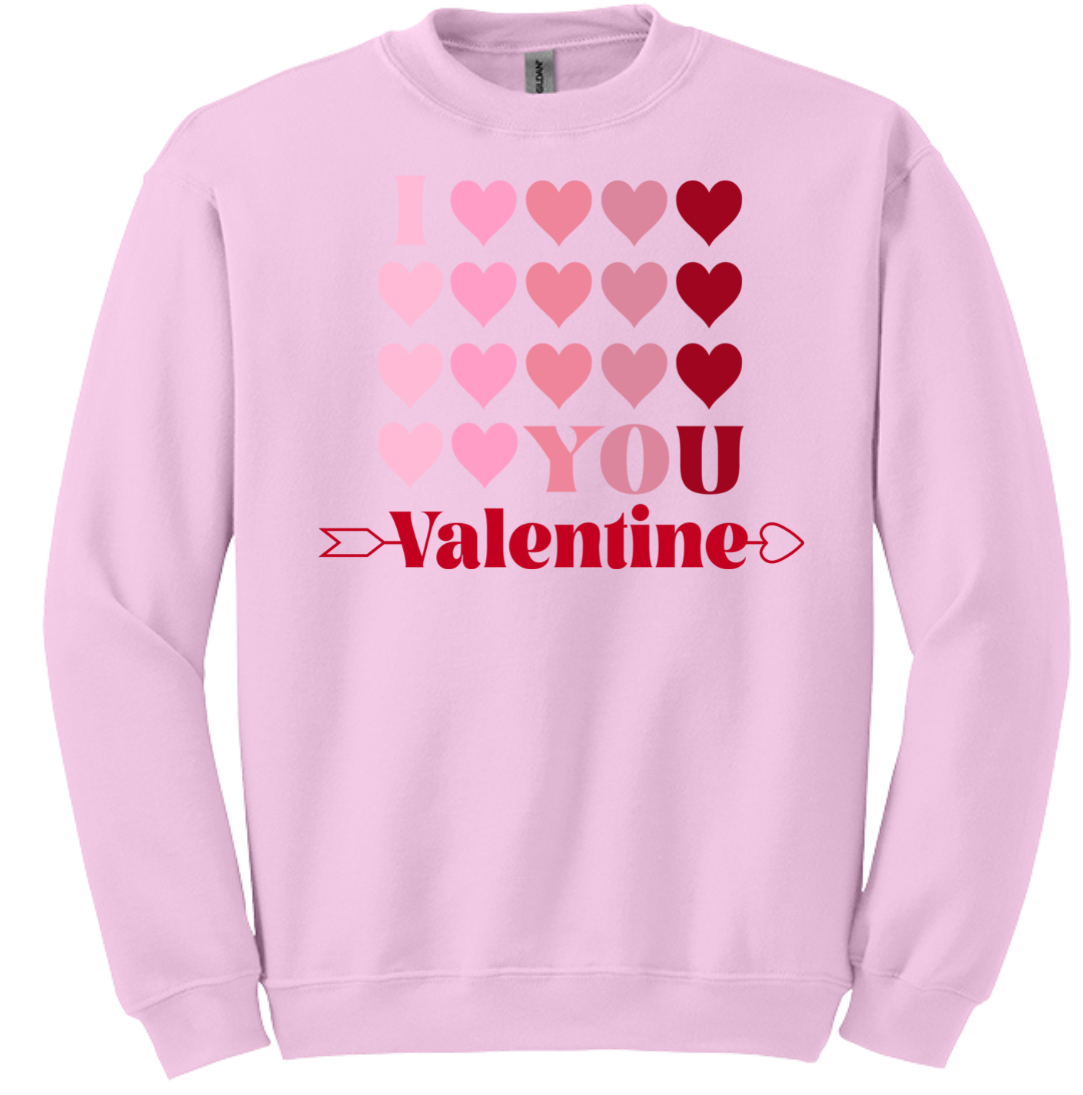 I Love You Valentine Dressing Festive Pink crewneck