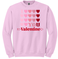 I Love You Valentine Dressing Festive Pink crewneck
