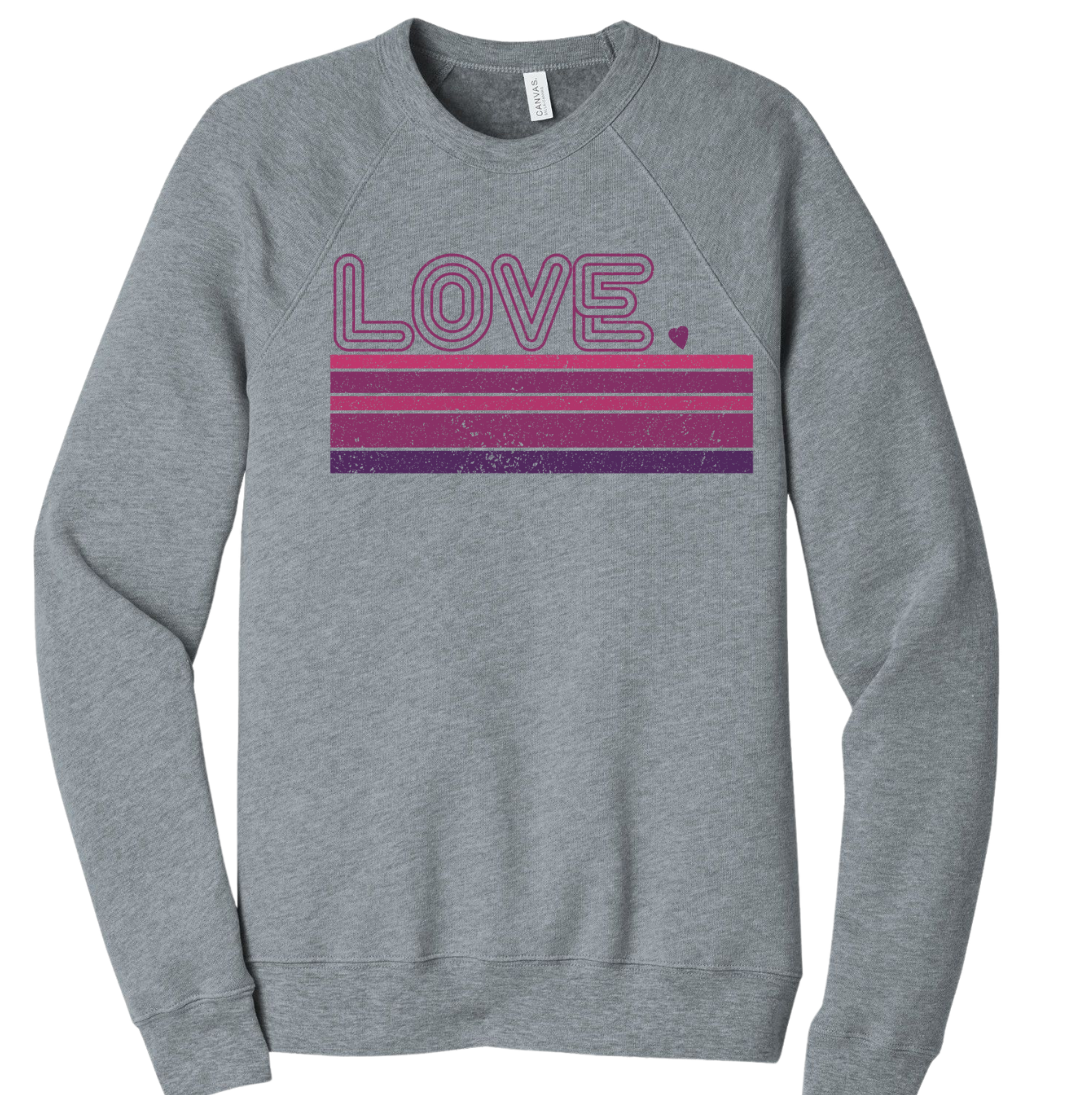 Love Stripe Dressing Festive grey crewneck