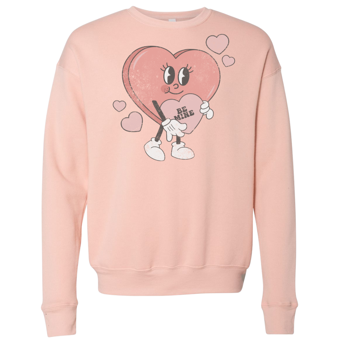 Retro Be Mine Dressing Festive peach crewneck