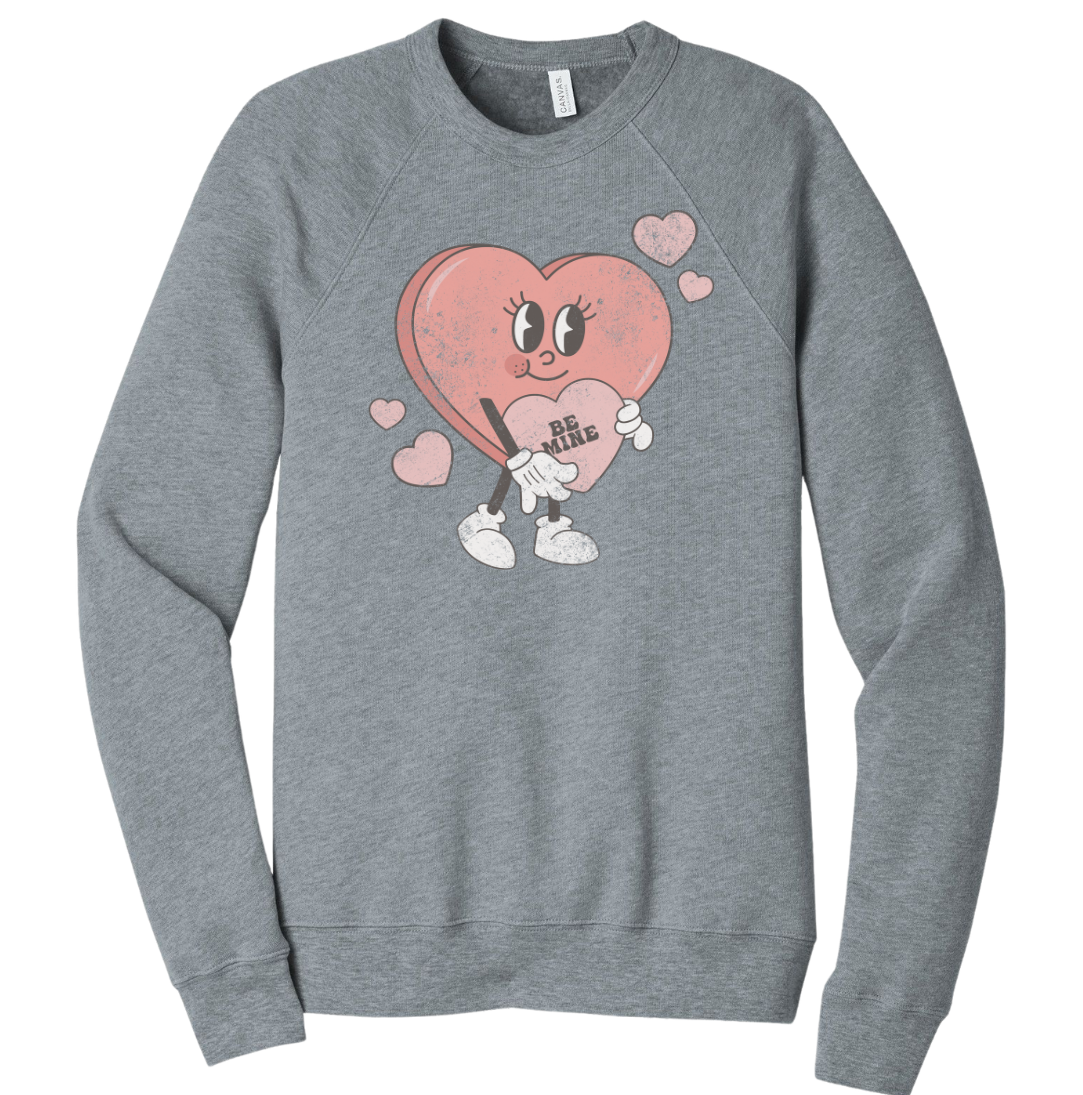 Retro Be Mine Dressing Festive grey crewneck