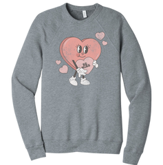 Retro Be Mine Dressing Festive grey crewneck