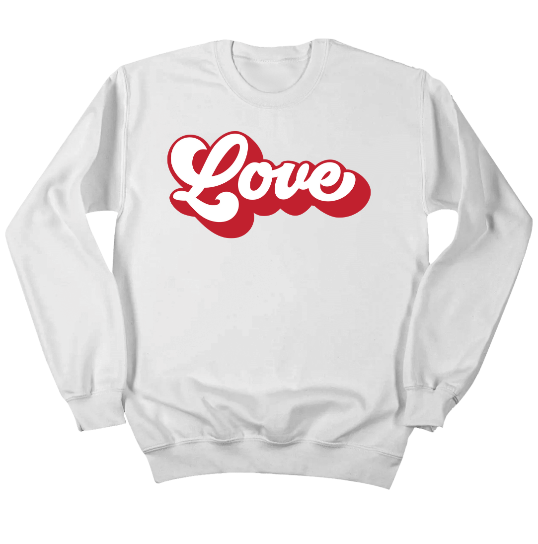 Retro Love Dressing Festive white crewneck