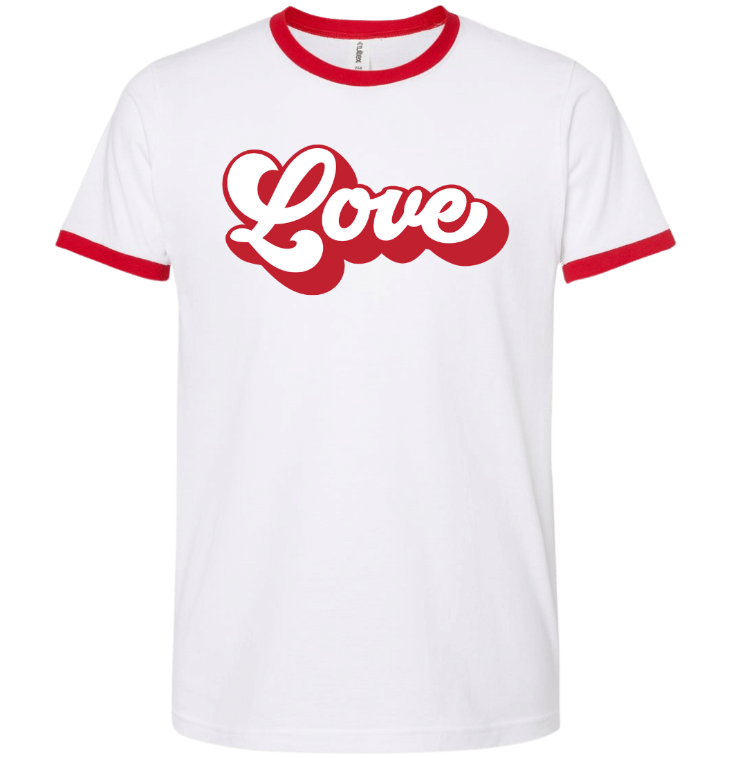Retro Love Dressing Festive Red Ringer Tee