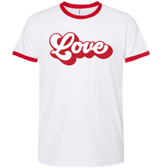 Retro Love Dressing Festive Red Ringer Tee