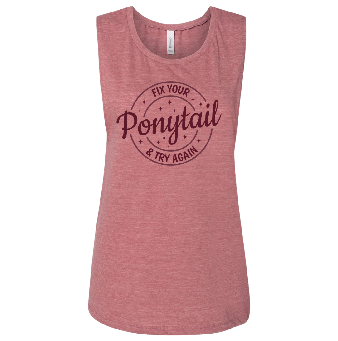 Fix Your Ponytail Dressing Festive mauve tank