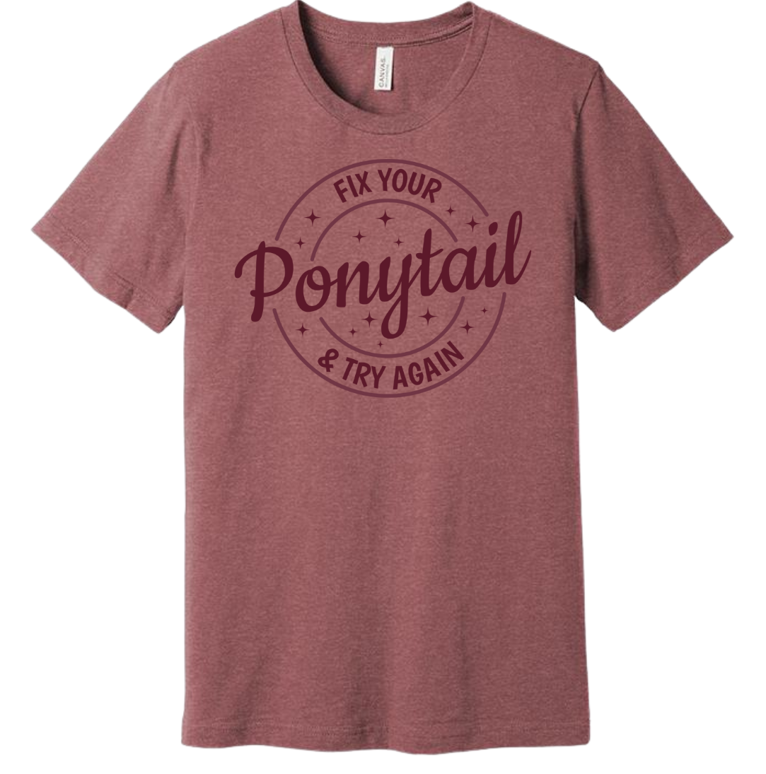 Fix Your Ponytail Dressing Festive mauve T-shirt