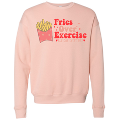 Fries Over Exercise Dressing Festive peach crewneck