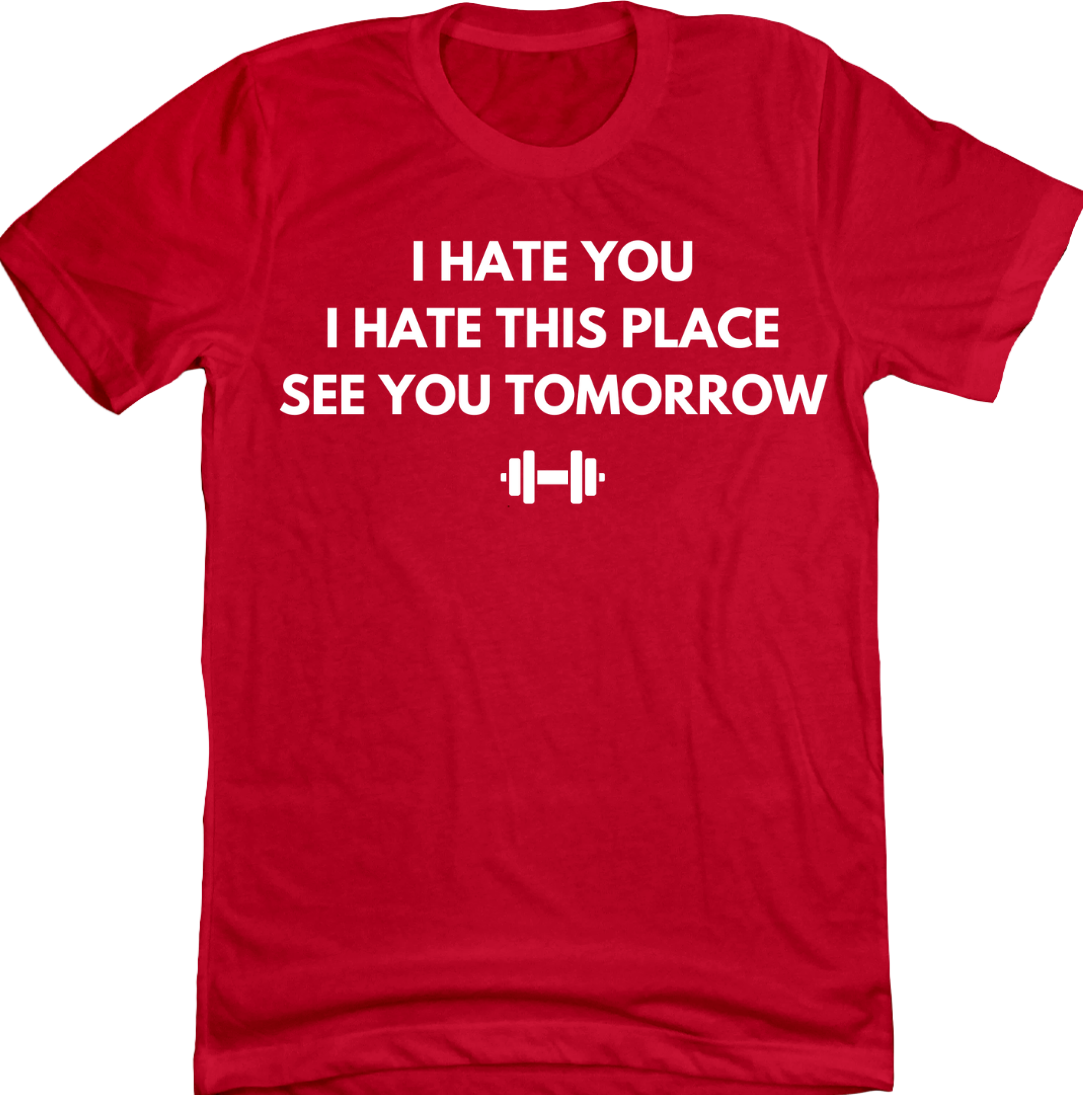 Hate This Place See You Tomorrow Dressing Festive red tee