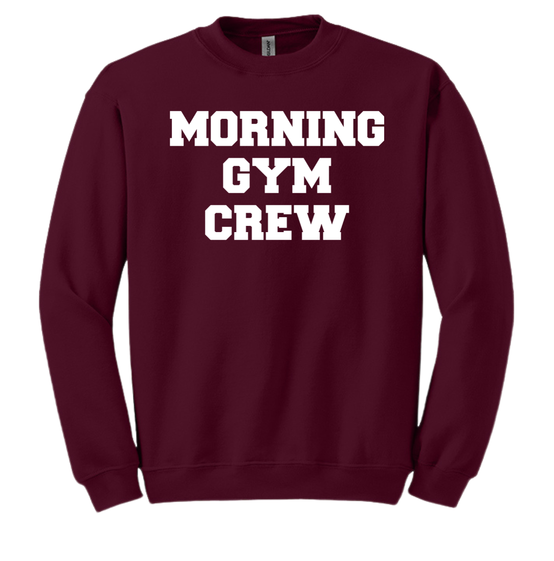 Morning Gym Crew Dressing Festive maroon crewneck