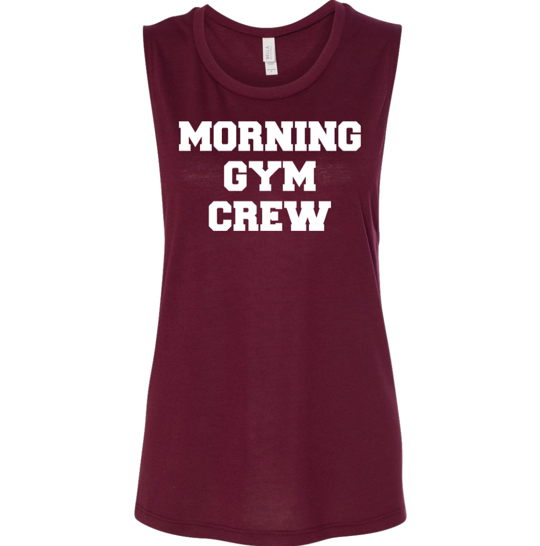 Morning Gym Crew Dressing Festive maroon tank