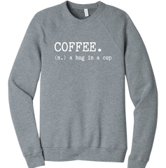 Coffee: Hug in a Cup Dressing Festive grey crew