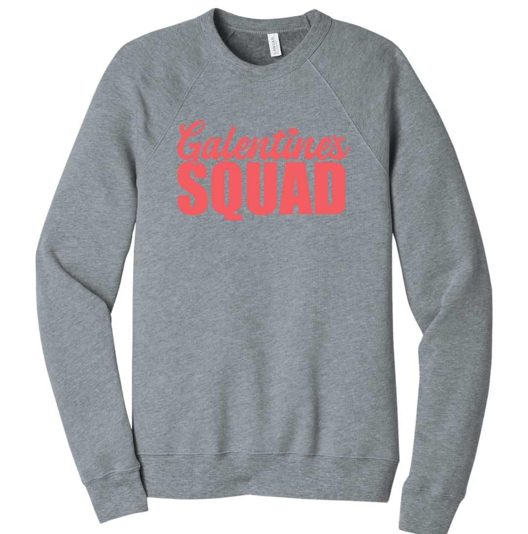 Galentine's Squad Dressing Festive grey crew
