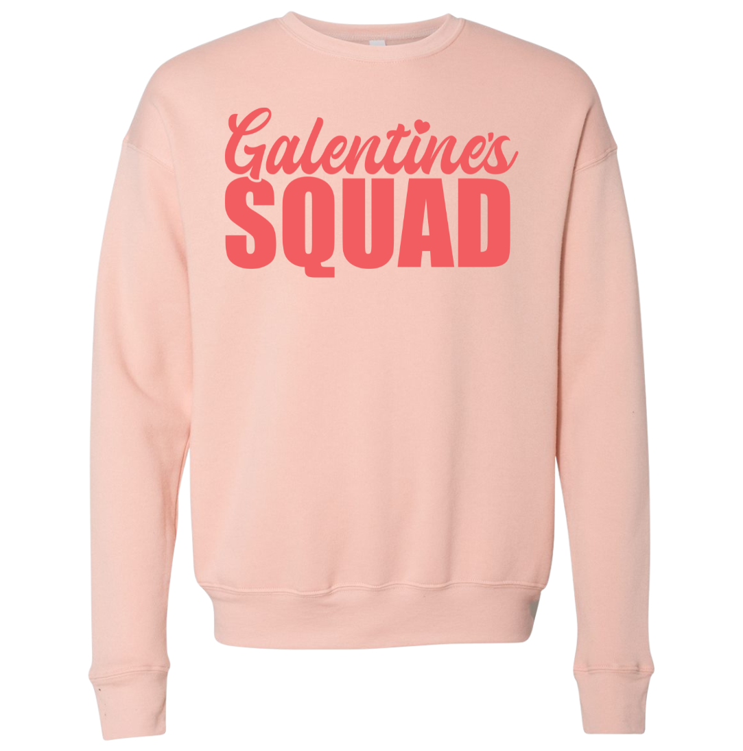 Galentine's Squad Dressing Festive peach crew