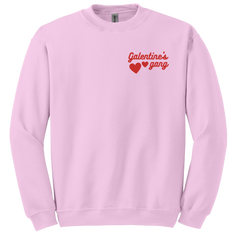 Galentine's Gang Dressing Festive pink crew