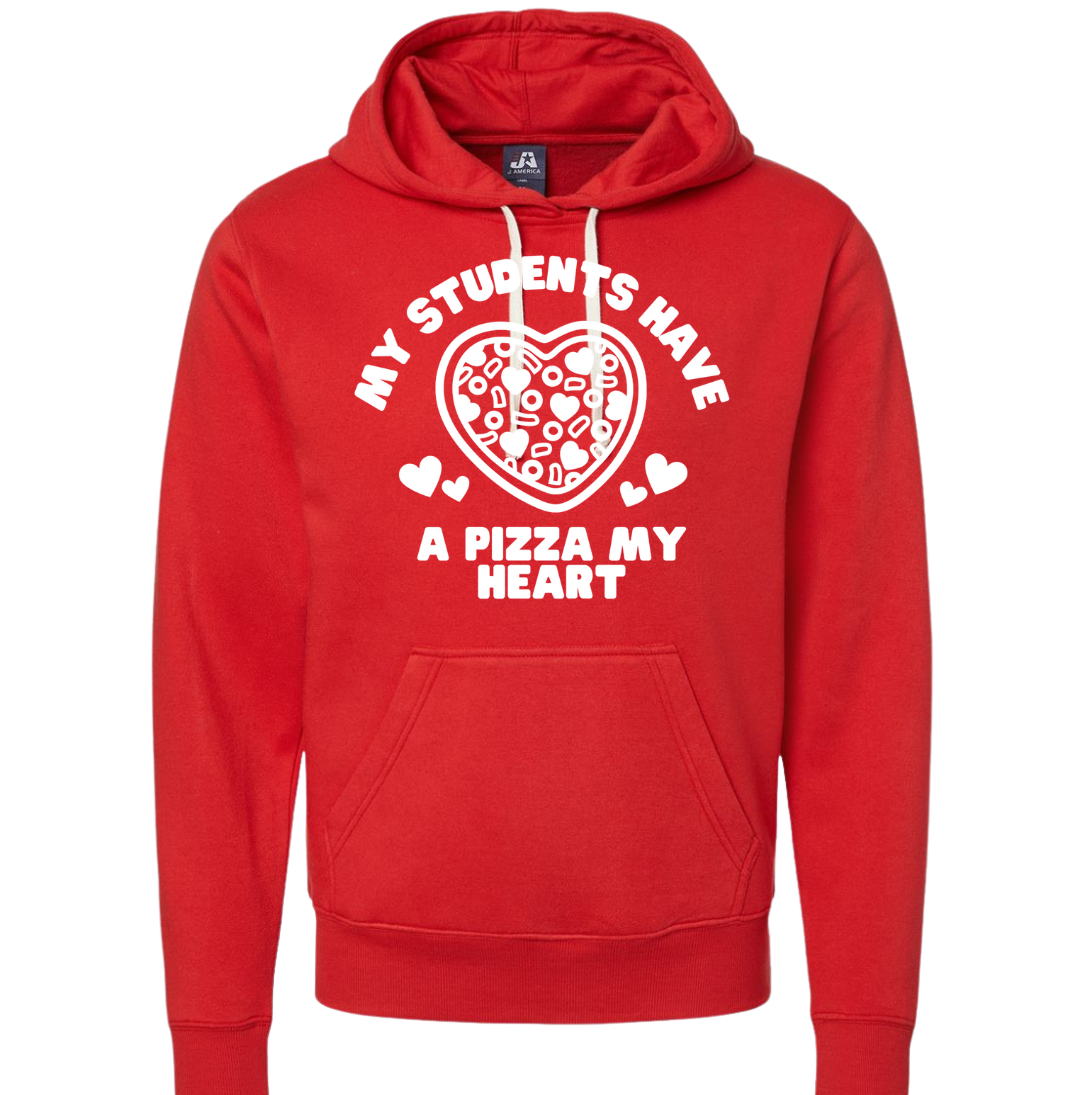 Students Pizza My Heart Dressing Festive red hoodie
