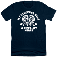 Students Pizza My Heart Dressing Festive navy tee
